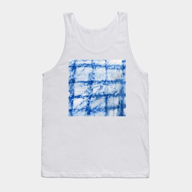 Abstract boho, Scandinavian monochrome background. Blue-white watercolor with marble texture cage. Best for the print, fabric, poster, wallpaper, cover and packaging. Tank Top by Olesya Pugach